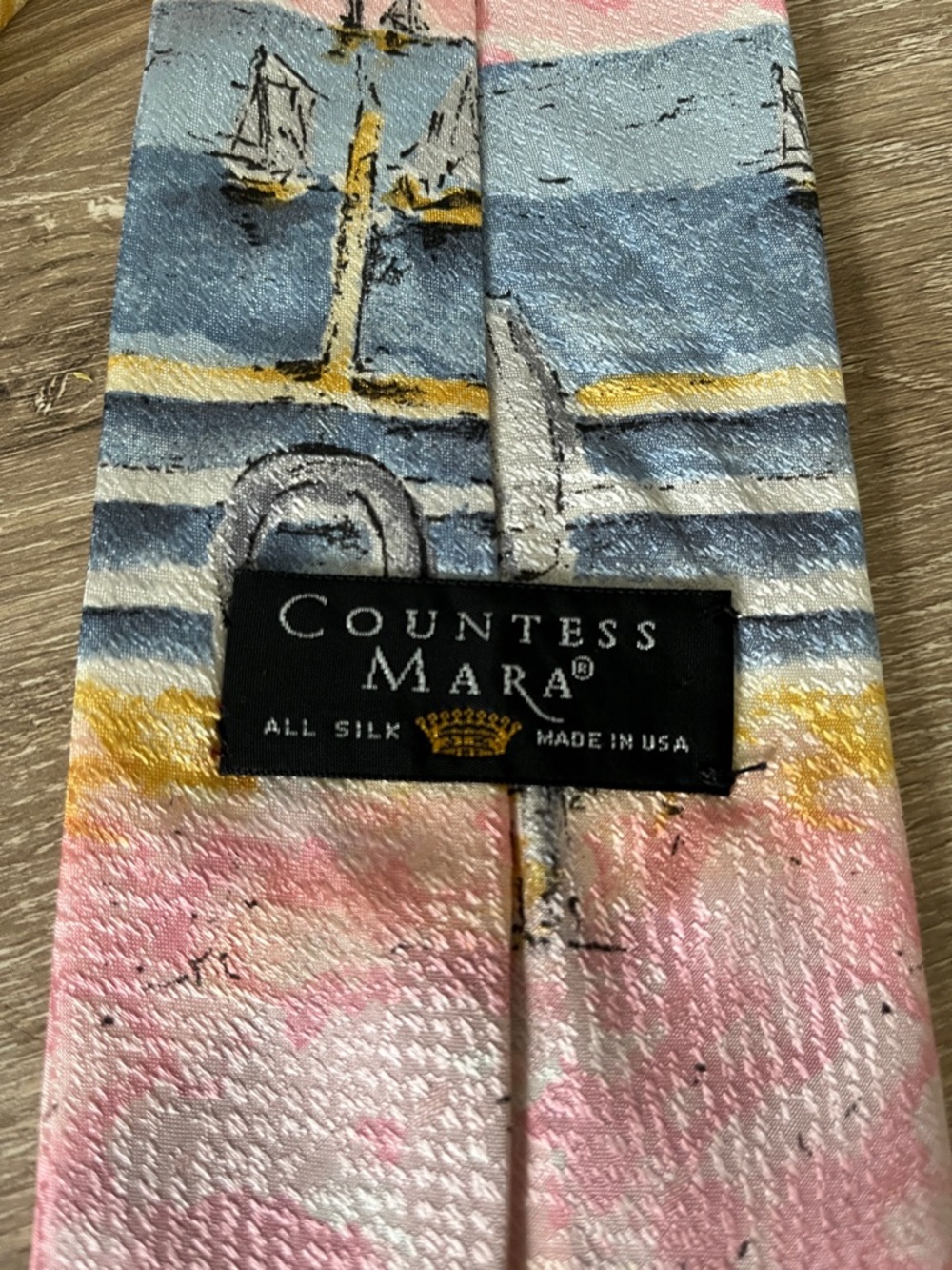 Countess Mara Vintage Scenic Silk Necktie - New Condition - Picture 2 of 4
